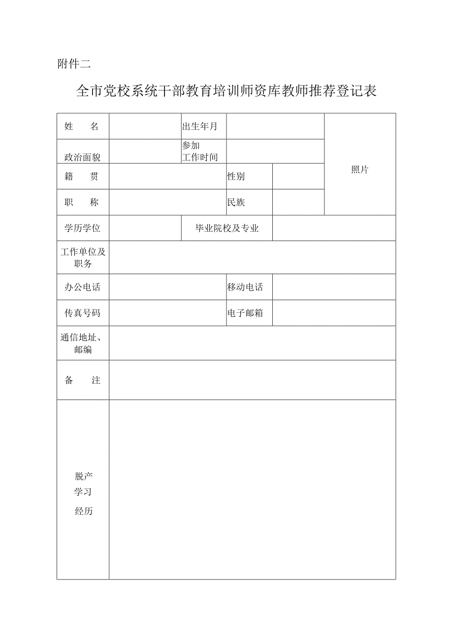 (完整版)师资库推荐表.docx_第1页