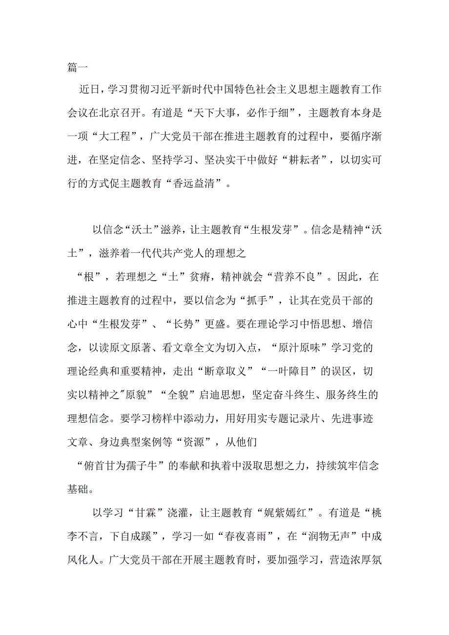 2023领导干部主题教育学习研讨发言(共2篇).docx_第1页