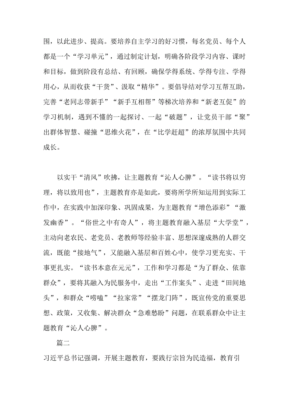 2023领导干部主题教育学习研讨发言(共2篇).docx_第2页