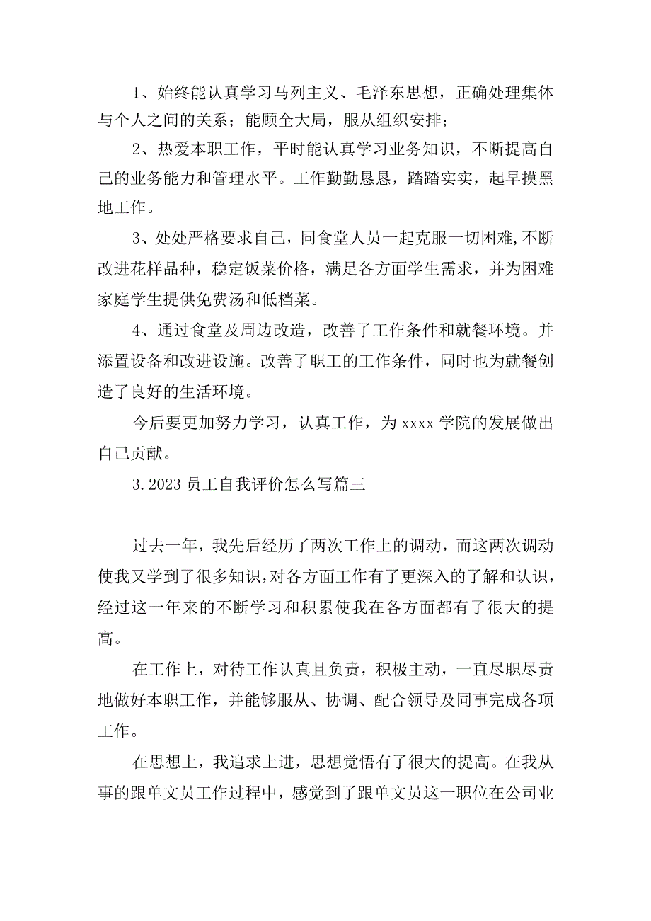 2023员工自我评价怎么写.docx_第2页