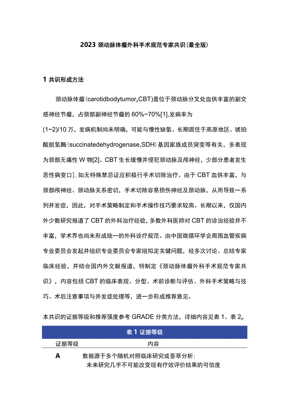 2023颈动脉体瘤外科手术规范专家共识（最全版）.docx_第1页