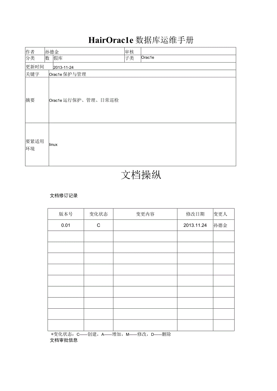 HairOracle数据库运维手册.docx_第1页