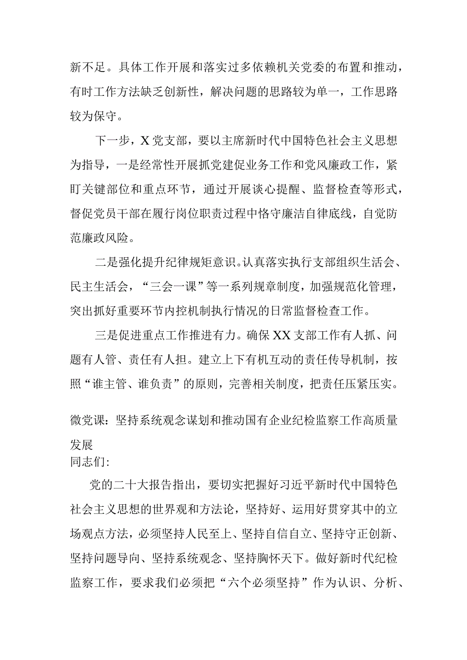 XX党支部2023年上半年在党的建设和全面从严治党工作总结.docx_第3页