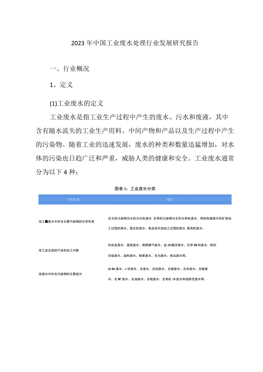 2023年中国工业废水处理行业发展研究报告.docx_第1页