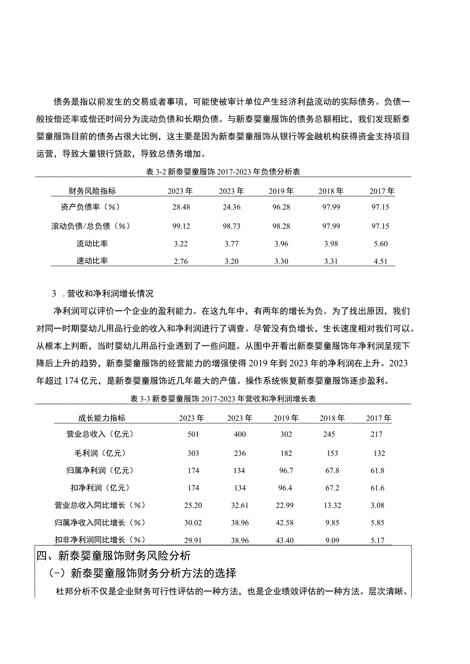 2023《基于近五年数据的婴幼儿用品企业新泰婴童服饰财务报表分析案例》6800字.docx_第2页