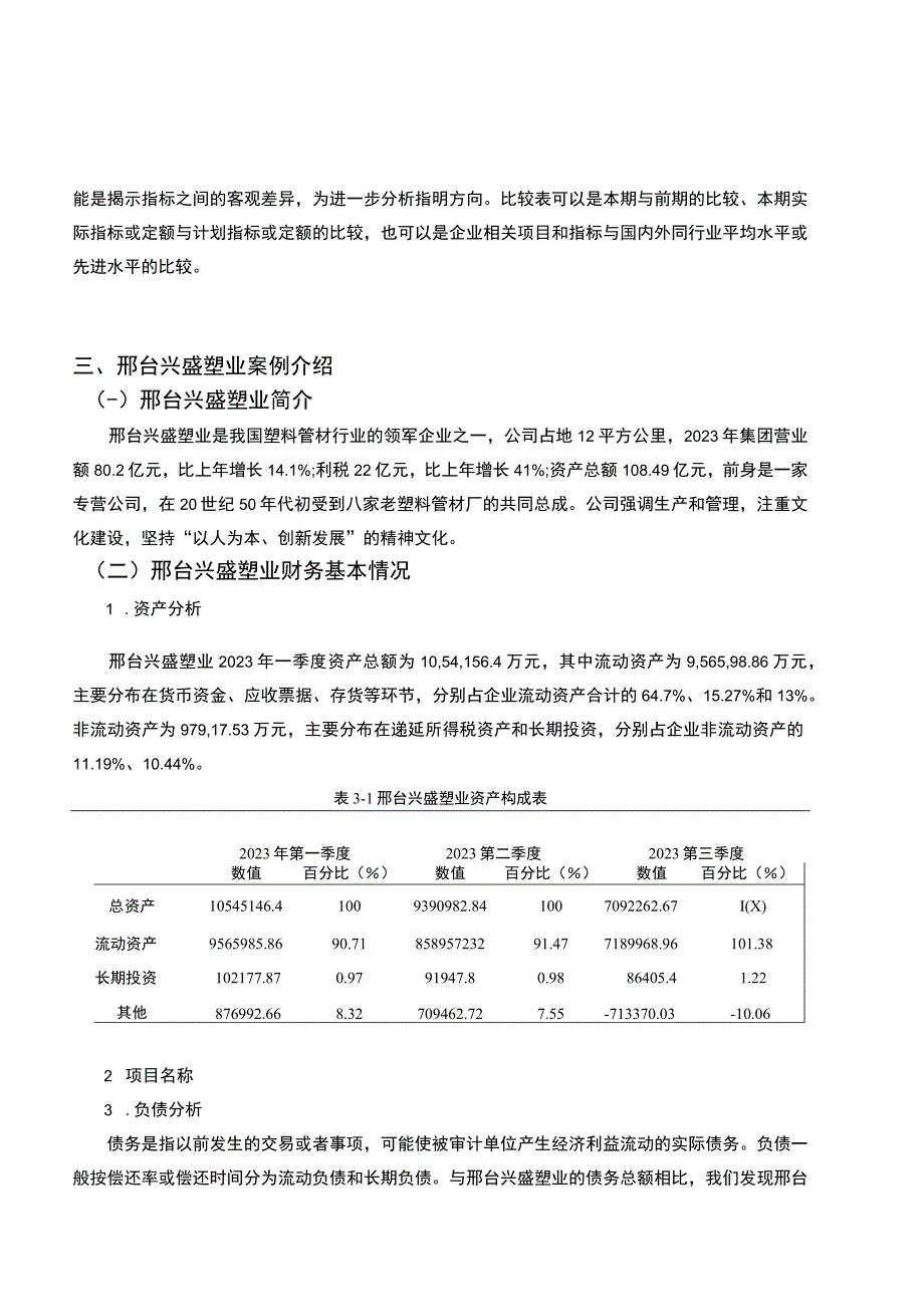 2023《基于近五年数据的塑料管材企业兴盛塑业财务报表分析案例》6800字.docx_第3页