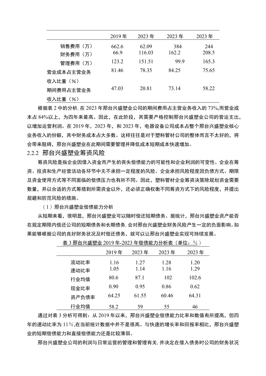 2023《基于近4年数据的塑料管材企业兴盛塑业财务风险分析》5100字.docx_第3页