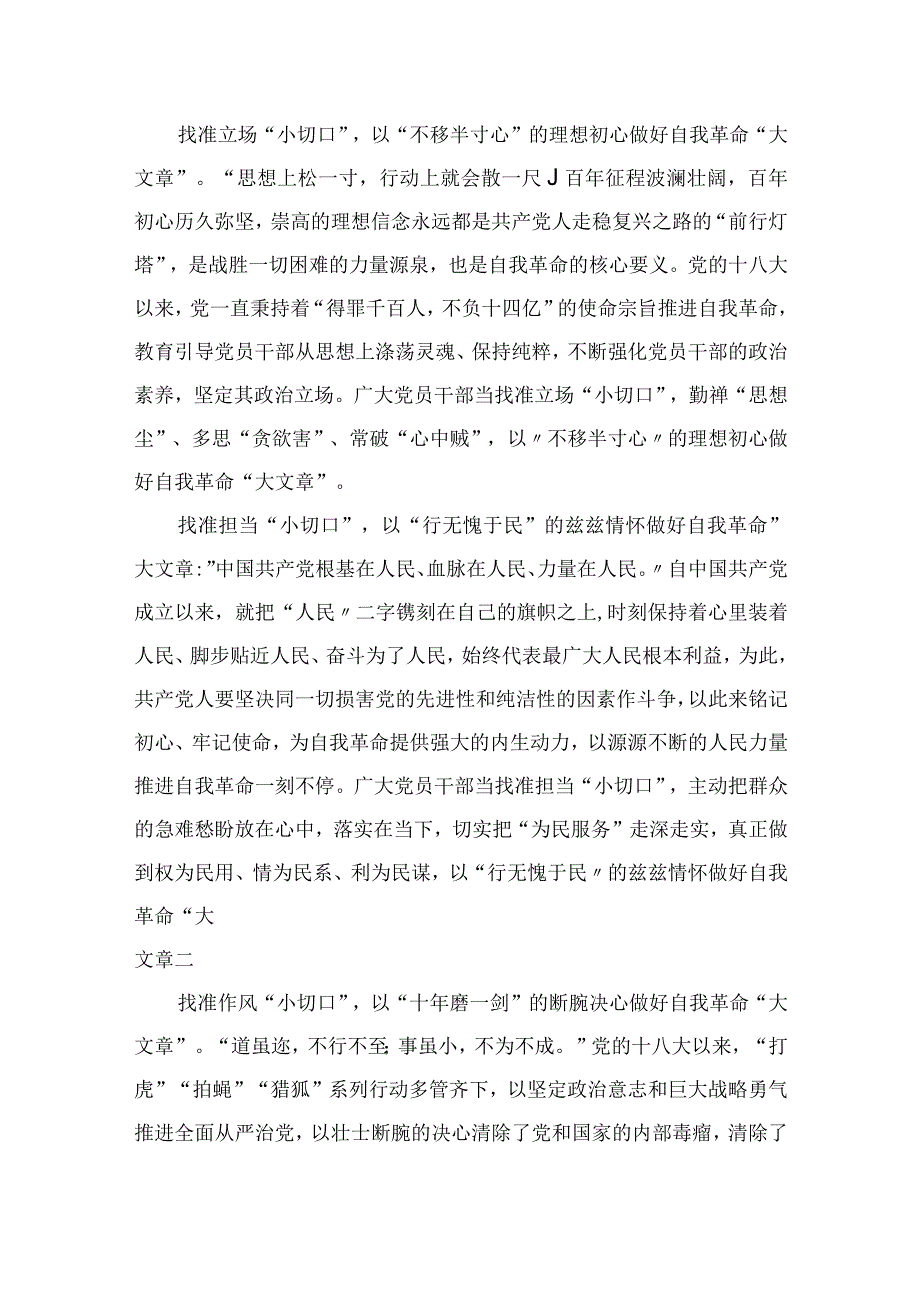 2023学习论党的自我革命学习研讨交流发言材料最新精选版九篇.docx_第3页