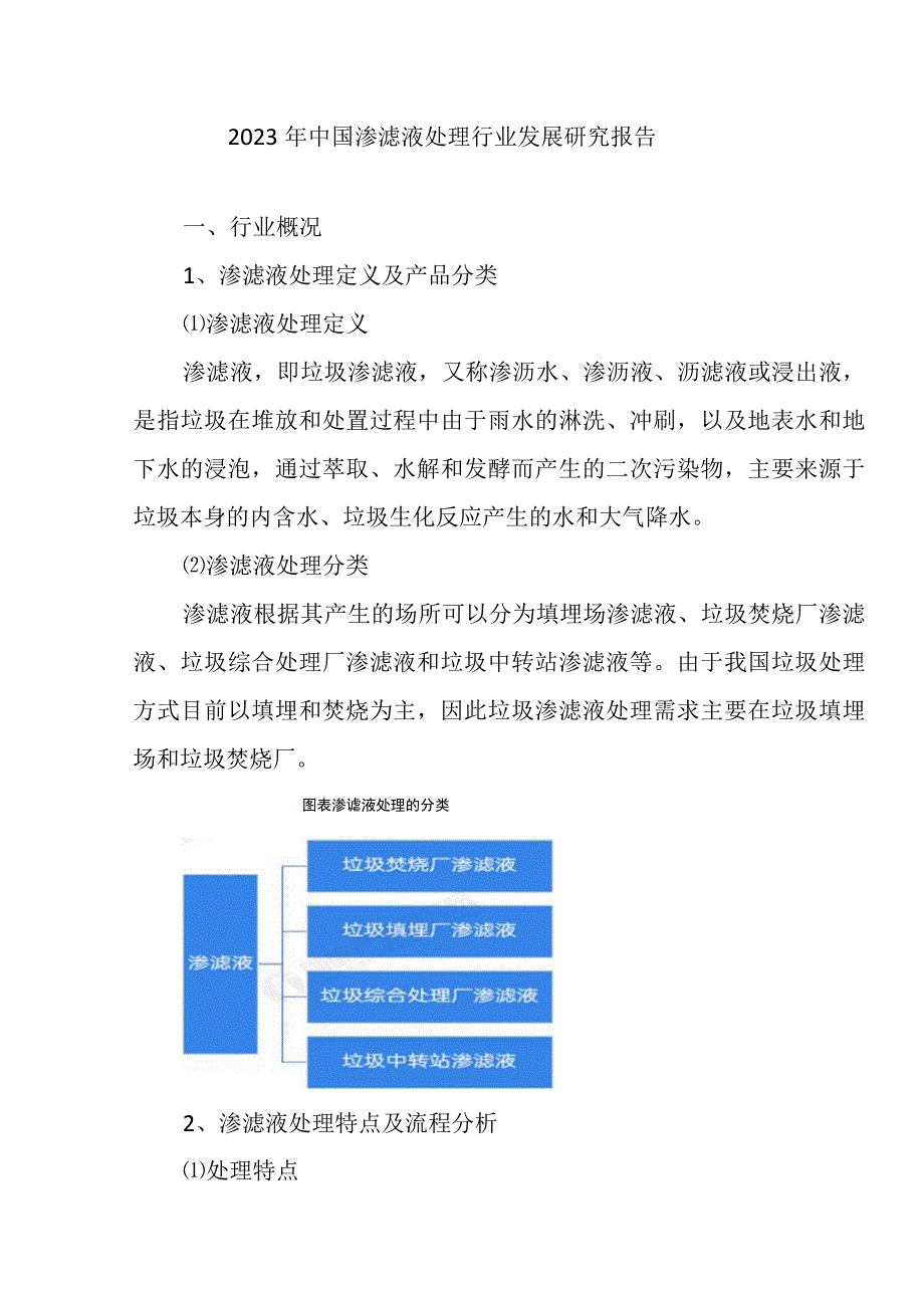 2023年中国渗滤液处理行业发展研究报告.docx_第1页