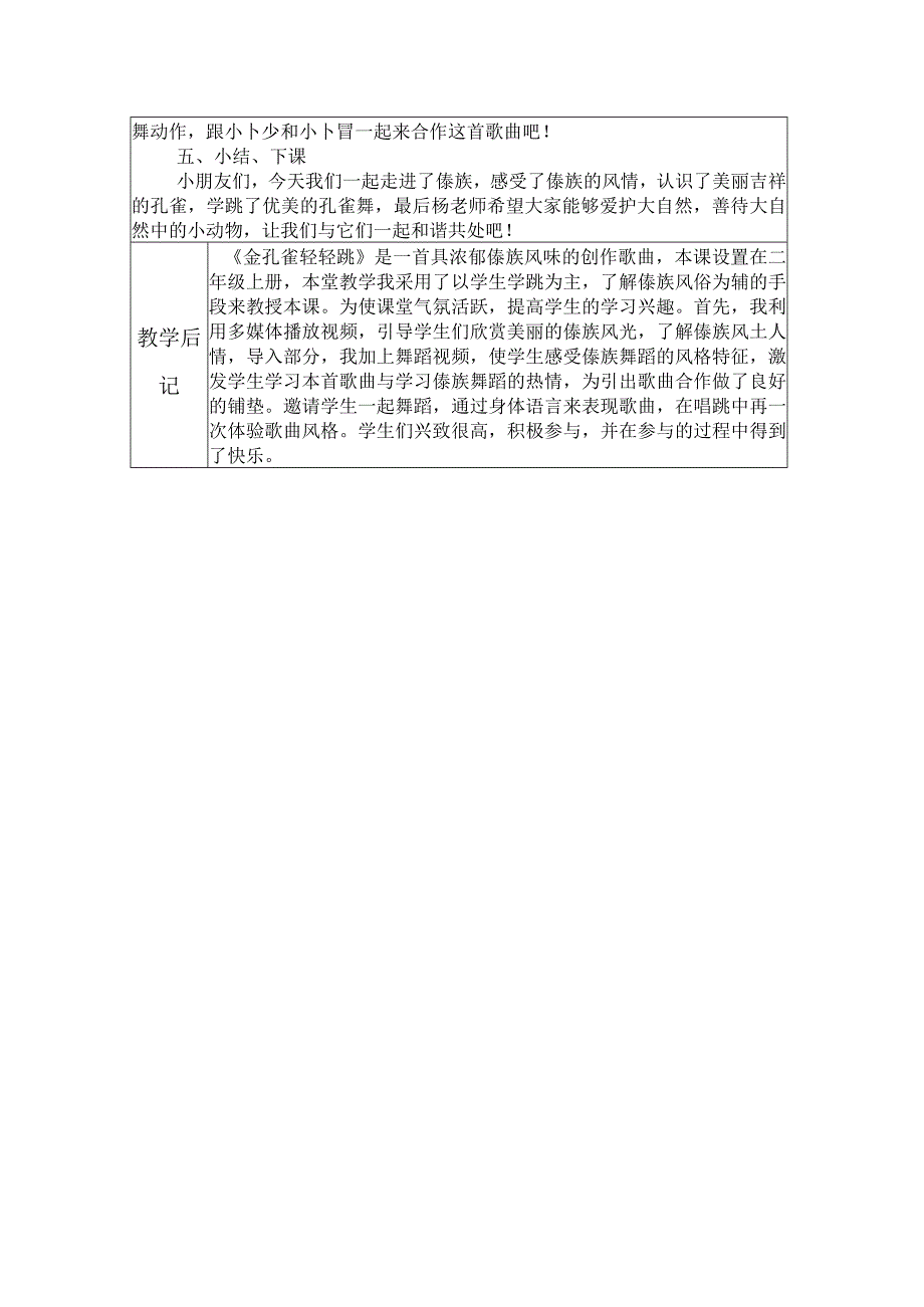 人音版 音乐二年级下册金孔雀轻轻跳教案.docx_第2页