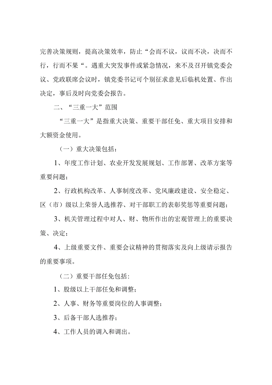 XX镇“三重一大”决策制度实施办法.docx_第2页