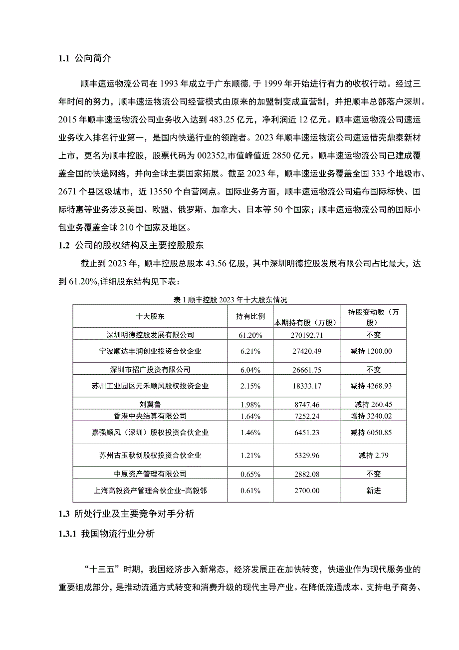 【2023《顺丰控股财务分析报告（2020-2022）》】.docx_第2页