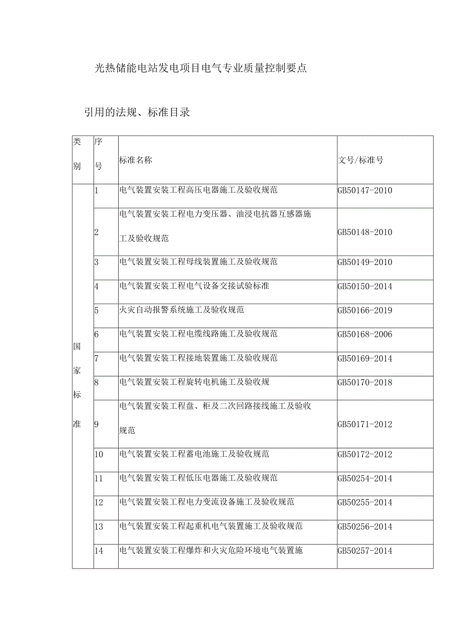 光热储能电站发电项目电气专业质量控制要点.docx_第1页