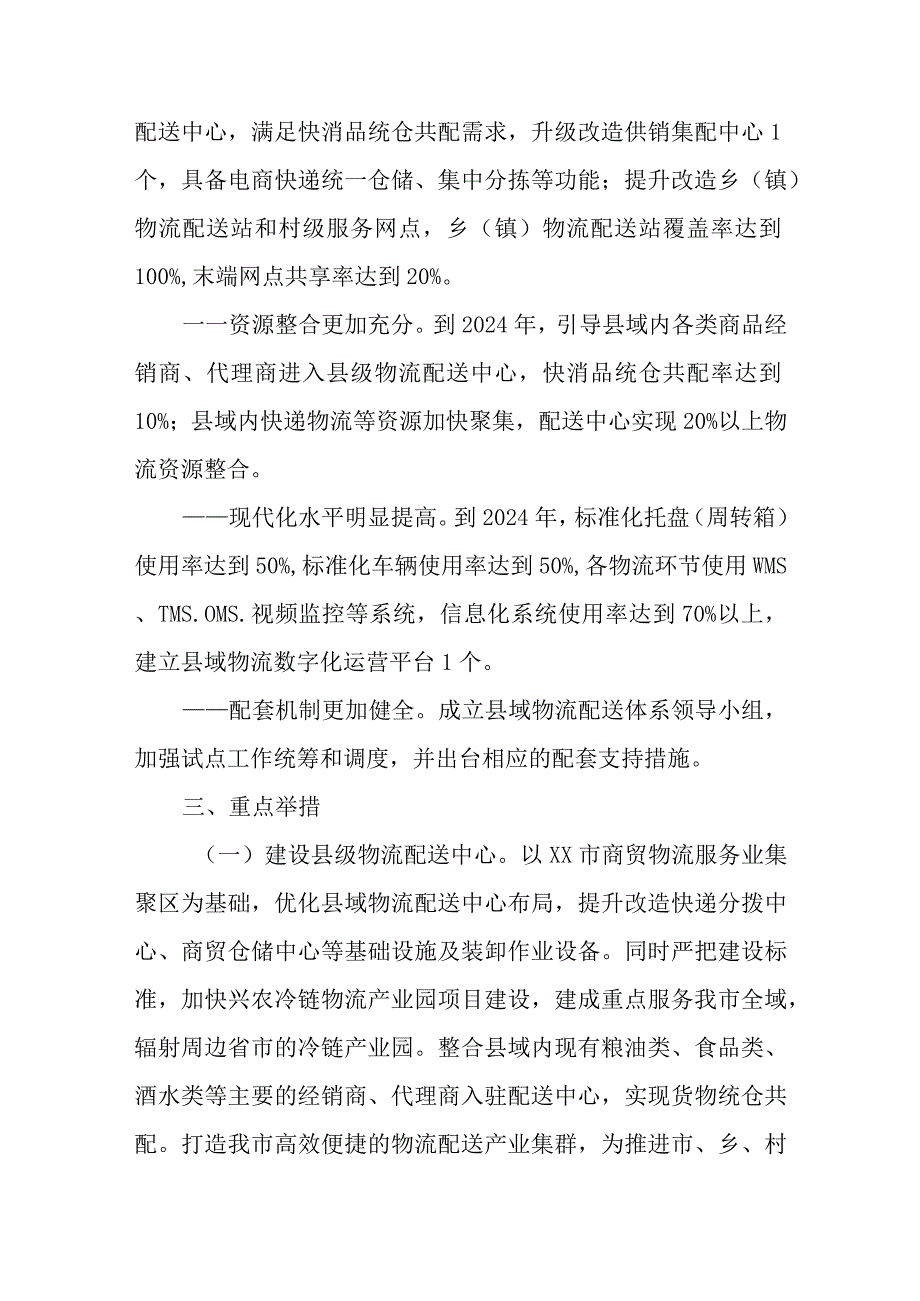 XX市县域物流配送体系建设试点实施方案.docx_第2页