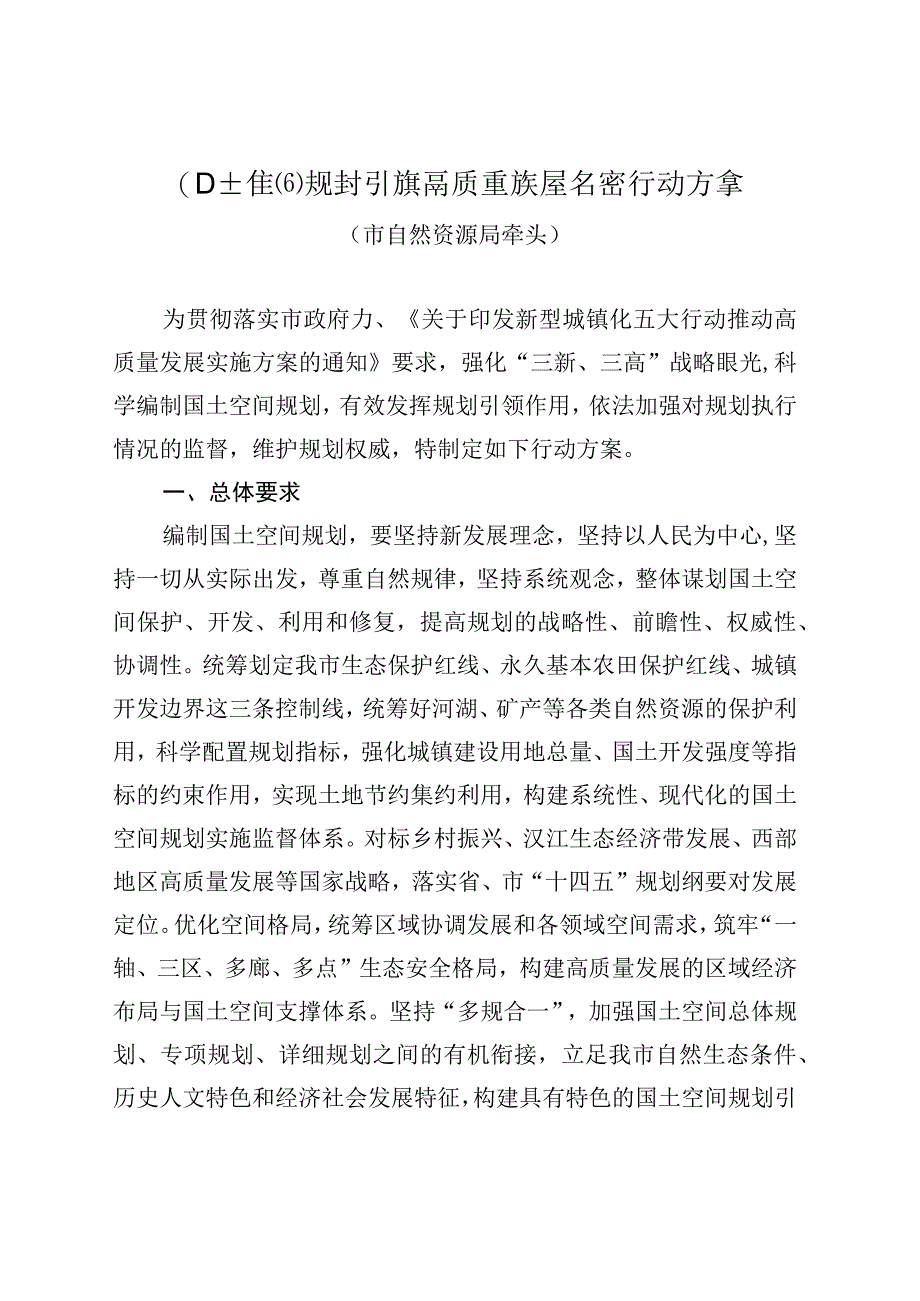 新时代国土空间规划引领高质量发展专项行动方案.docx_第1页