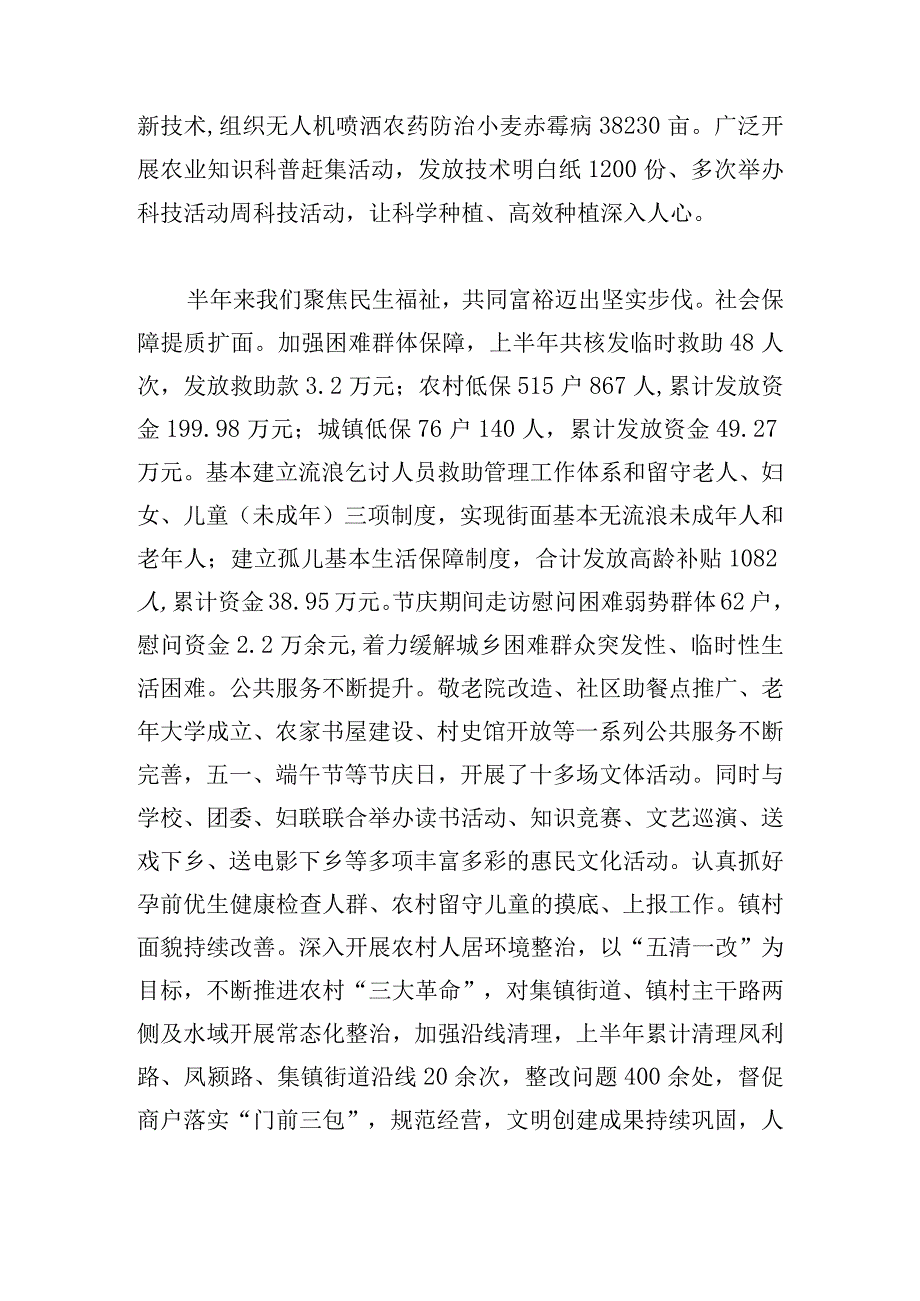 镇2023年度上半年工作总结和下半年工作计划.docx_第2页