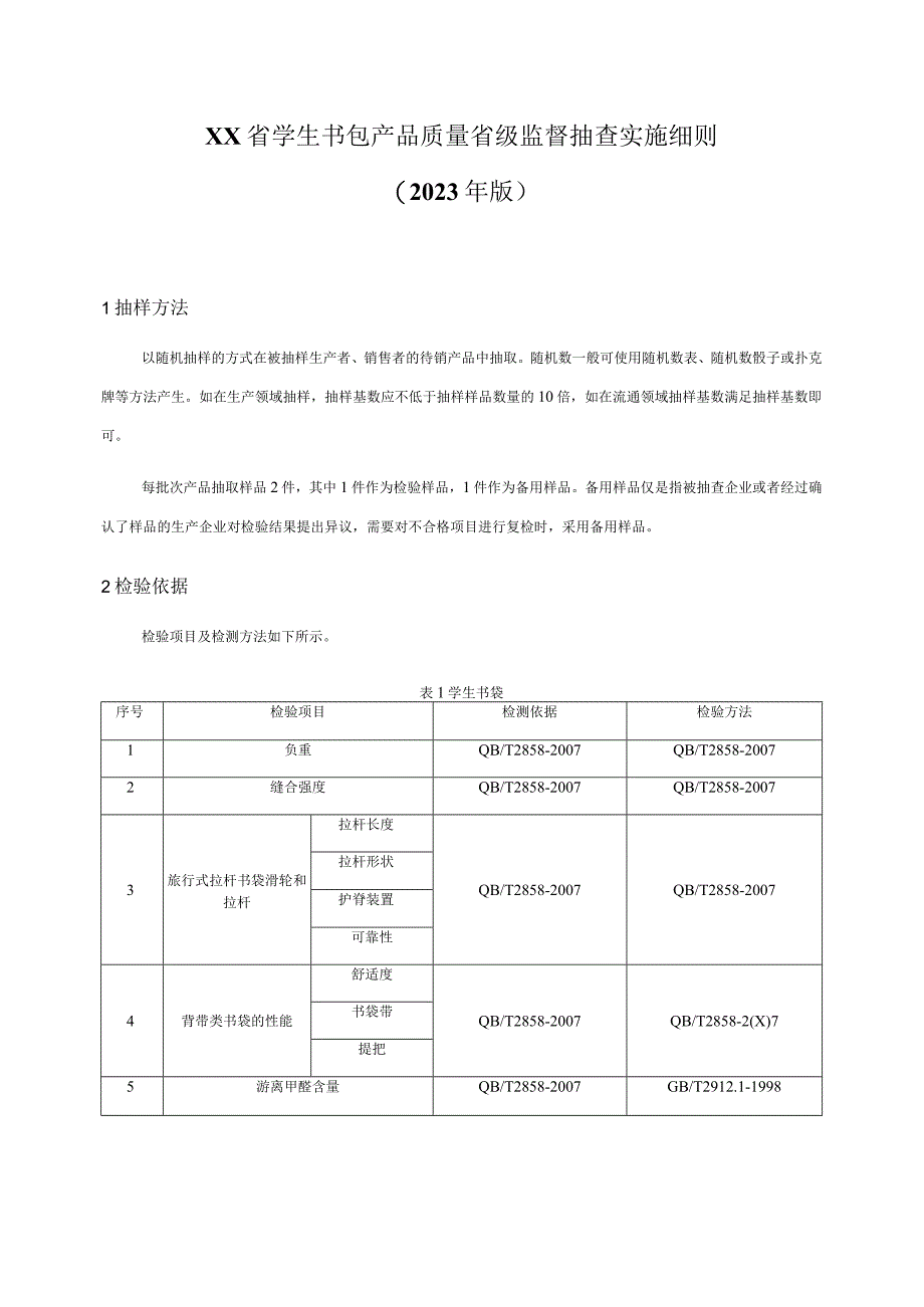 学生书包产品质量省级监督抽查实施细则.docx_第1页