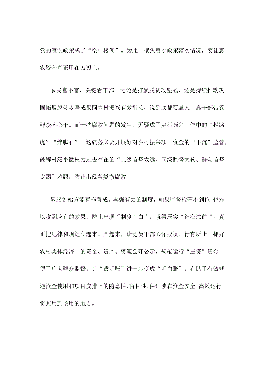 强化乡村振兴产业发展监督心得体会发言.docx_第2页