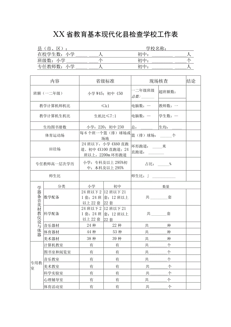 检查学校工作表-现代化.docx_第1页