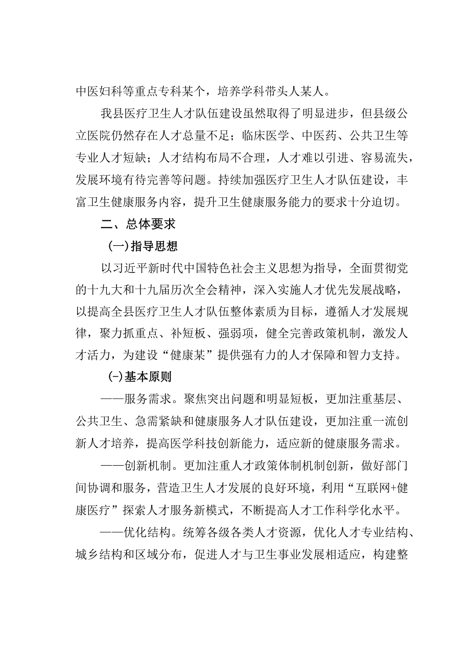 某某县县级公立医院人才队伍建设规划.docx_第2页