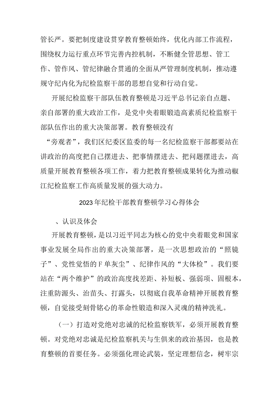 2023年纪检干部教育整顿学习心得体会(共二篇).docx_第3页