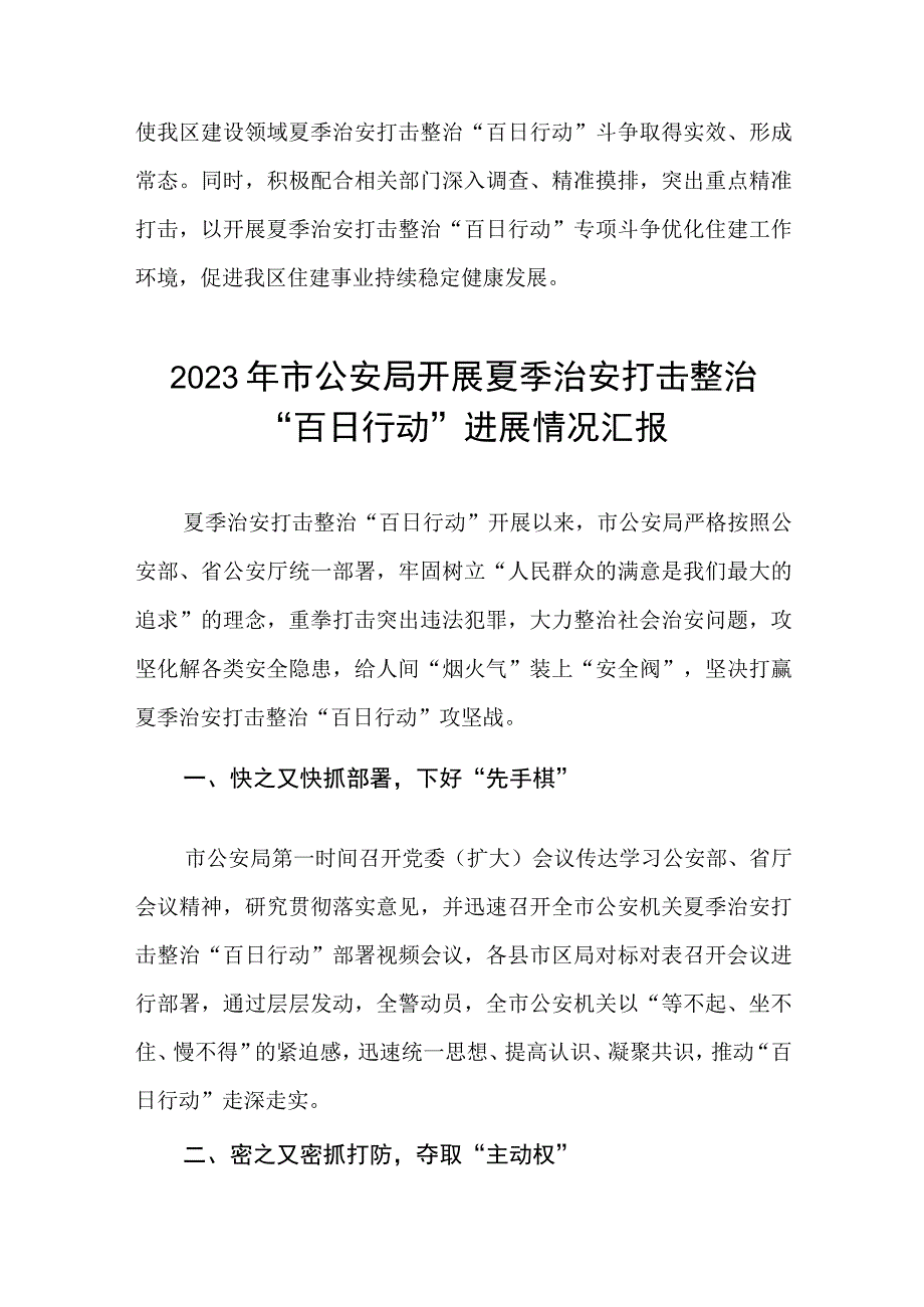 2023派出所开展夏季治安打击整治“百日行动”情况总结报告四篇.docx_第3页