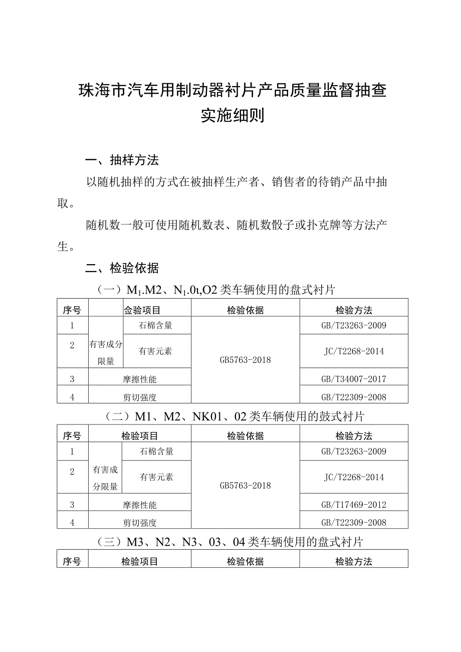 45.珠海市汽车用制动器衬片产品质量国家监督抽查实施细则.docx_第1页