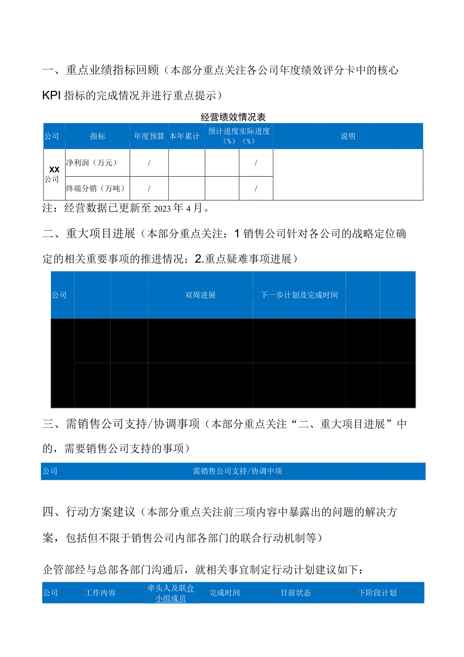 XX公司下属全资公司管理双周报.docx_第2页