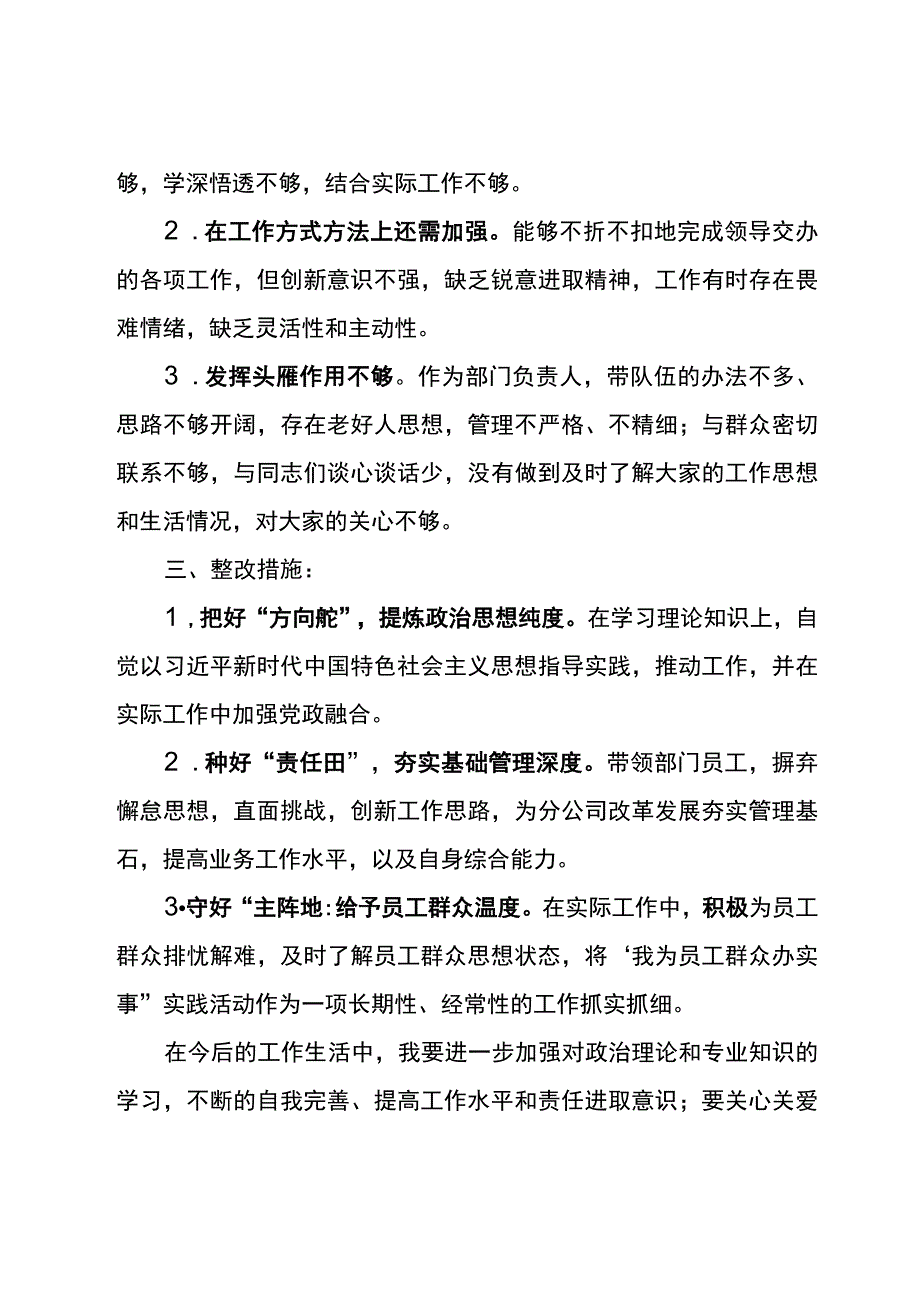 东港石油公司纪检巡察干部党性分析报告3.docx_第2页