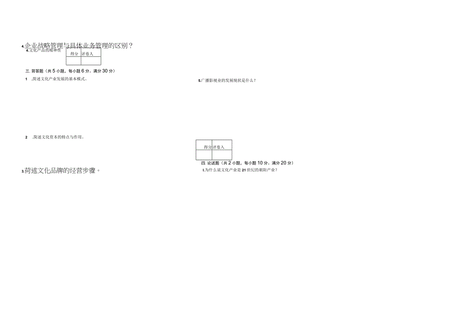 《文化产业学概论2》考试试卷.docx_第2页