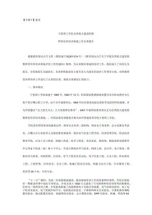 【建设】全国重点建设职教师资培养培训基地自查报告宁夏理工学院.docx