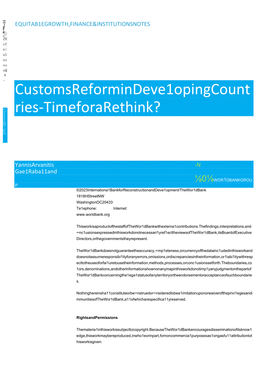 【行业报告】世界银行-发展中国家的海关改革——是时候重新思考了吗？（英）-2023_市场营销策划_2.docx_第1页
