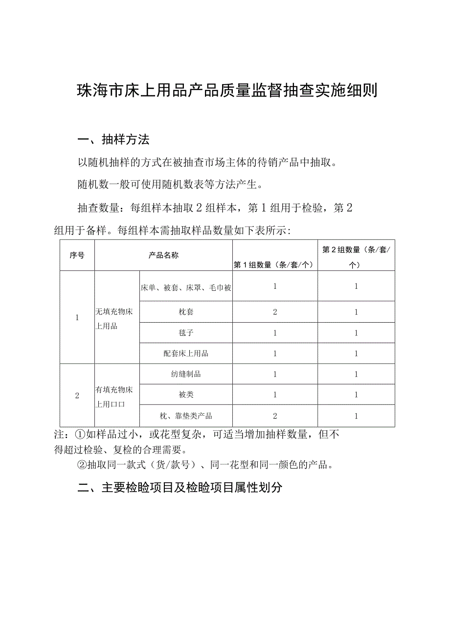 6.珠海市床上用品产品质量监督抽查实施细则.docx_第1页