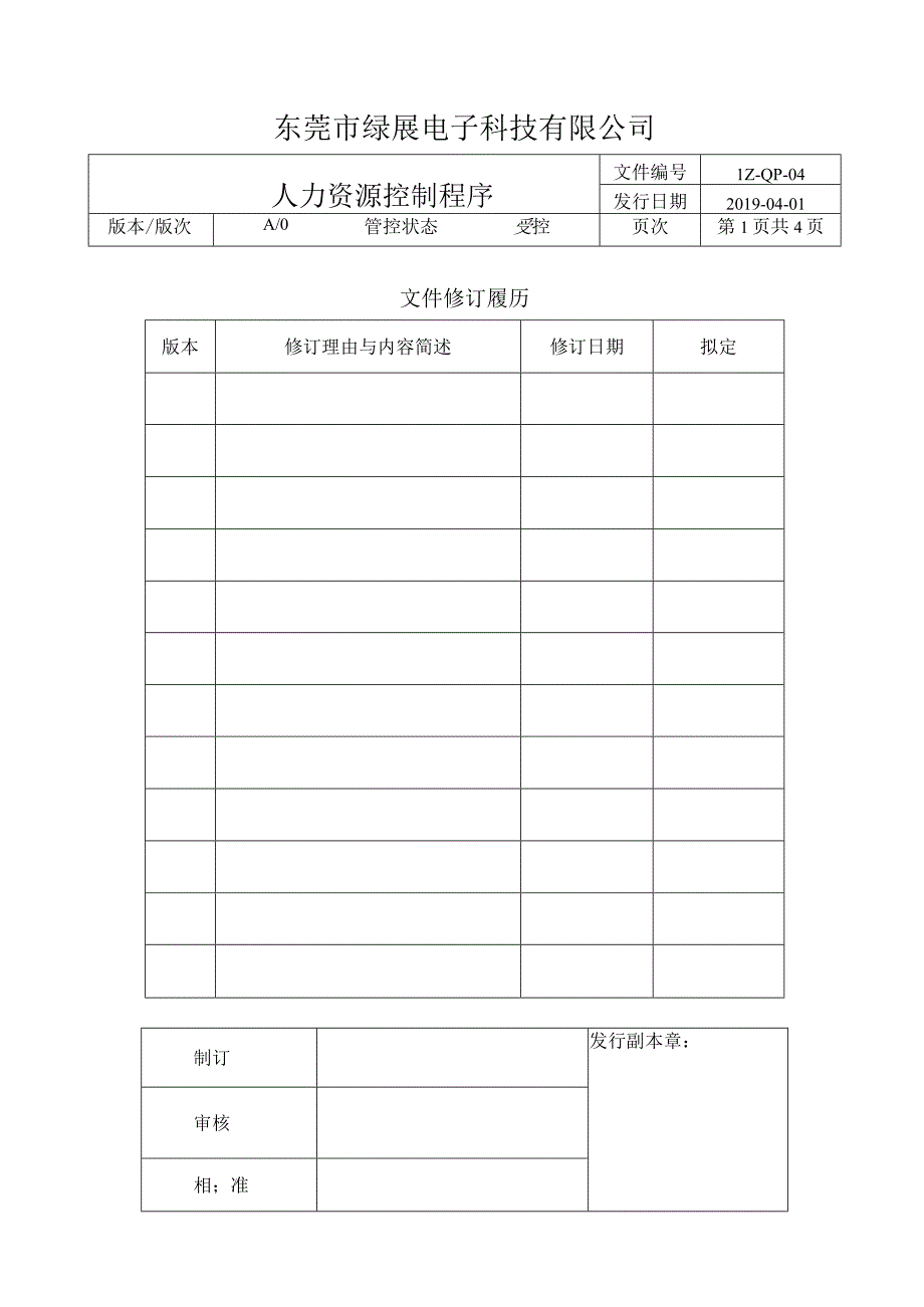 LZ-QP-04人力资源控制程序.docx_第1页