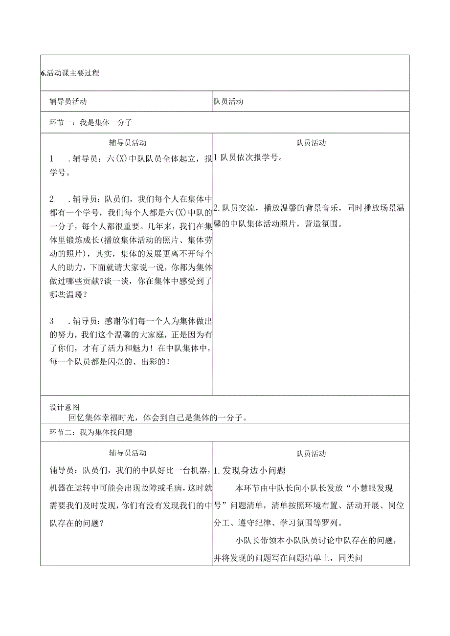 六年级下学期少先队活动课《我为集体献一计》教学设计.docx_第2页