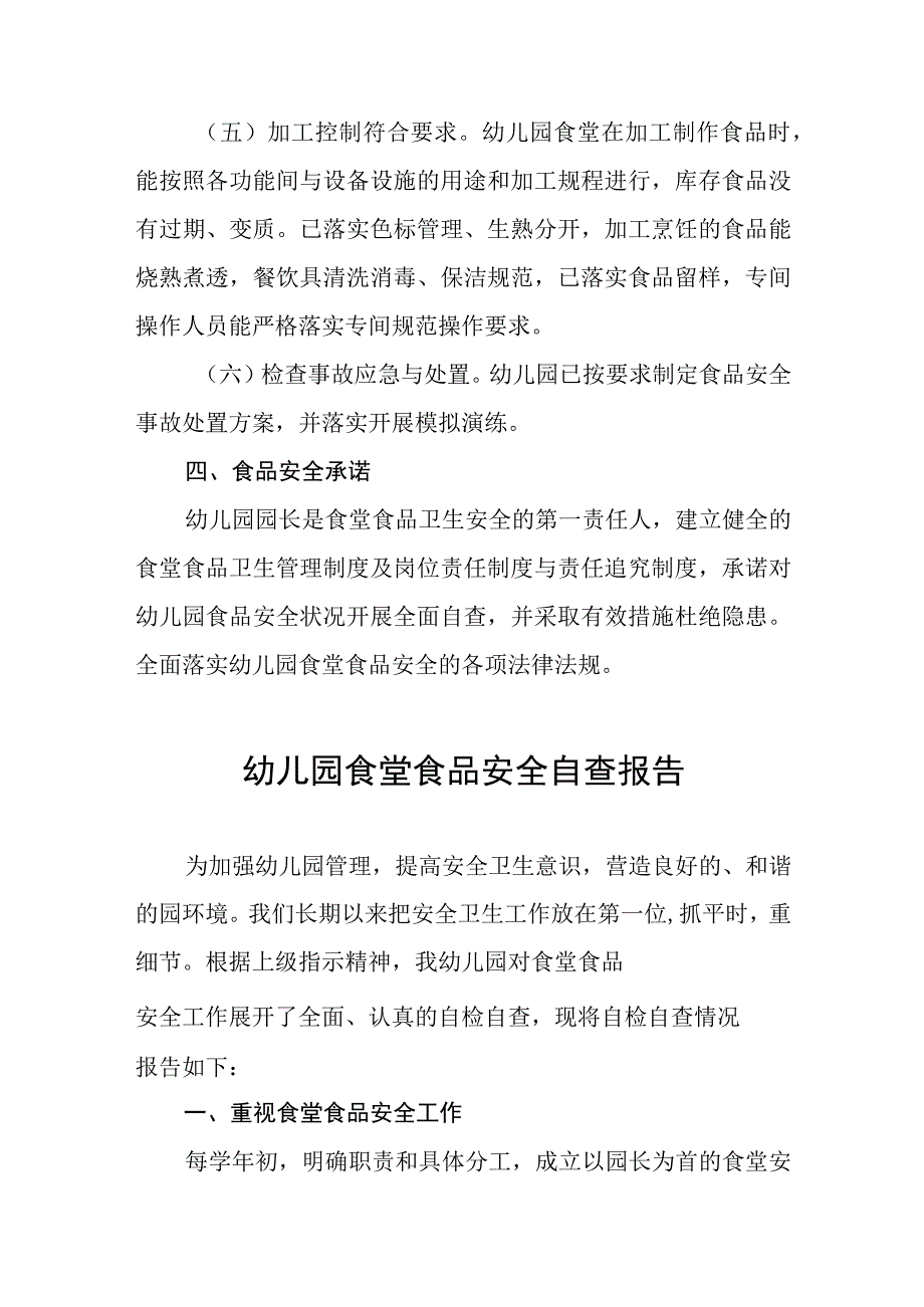 幼儿园落实食品安全卫生自查报告四篇.docx_第3页