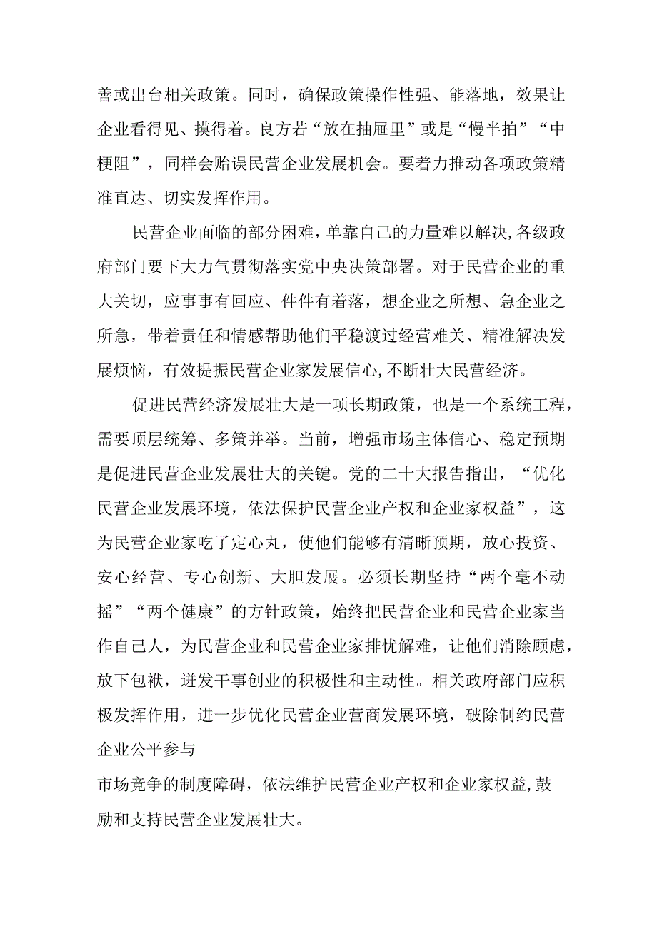 学习贯彻《中共中央 国务院关于促进民营经济发展壮大的意见》心得体会.docx_第3页