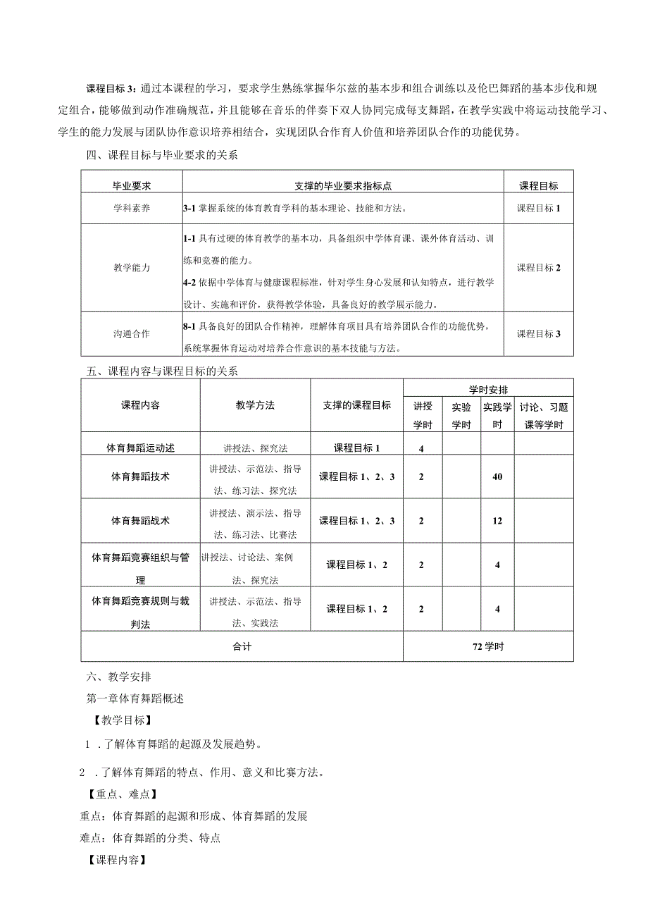 大学体育三、四（体育舞蹈）教学大纲.docx_第2页