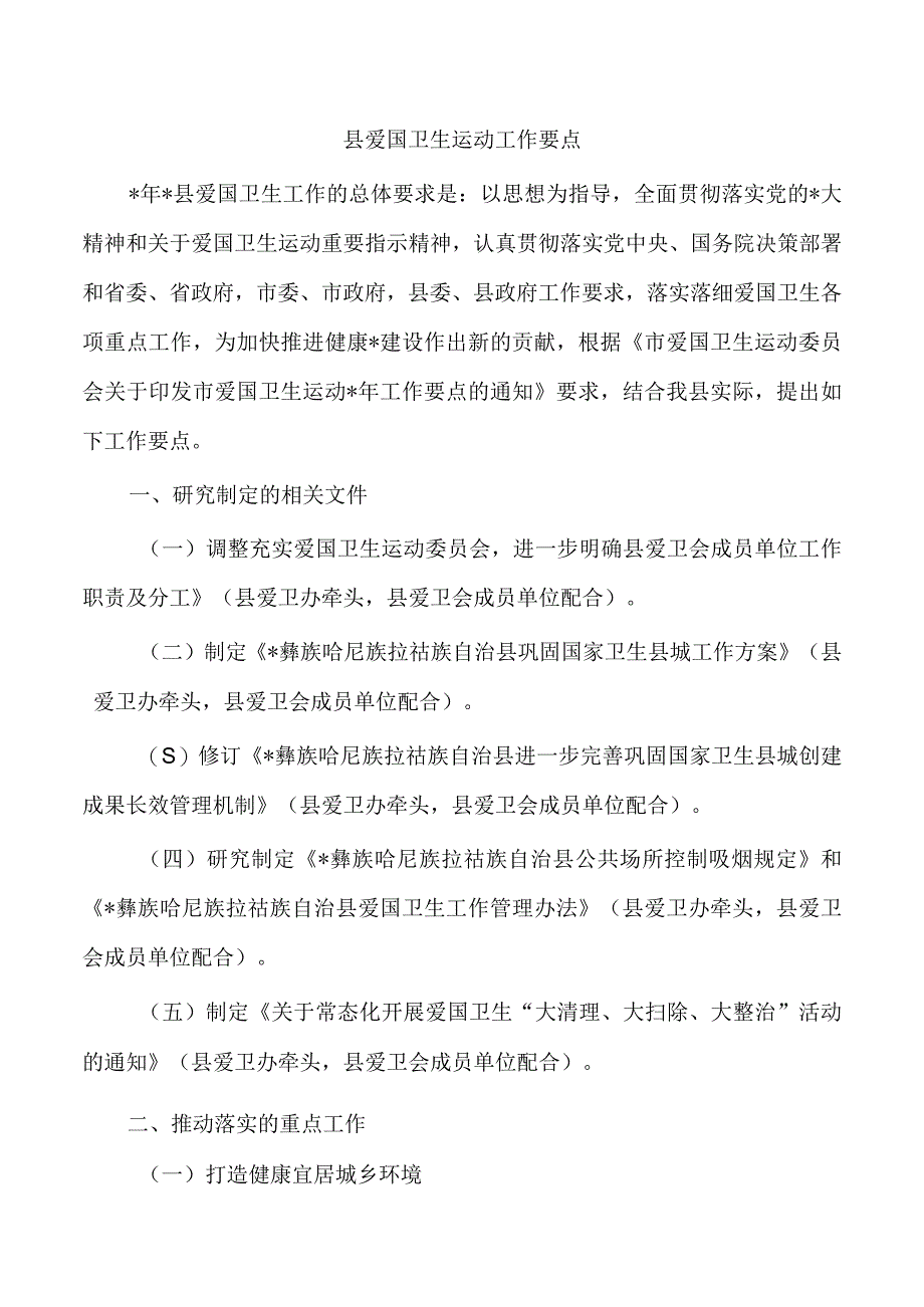 县爱国卫生运动工作要点.docx_第1页