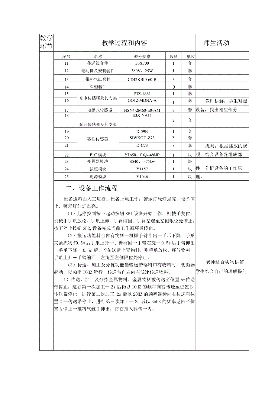 典型机电设备安装与调试 西门子 第3版 教案 项目十三 人工送料生产加工设备的组装与调试（二）.docx_第2页