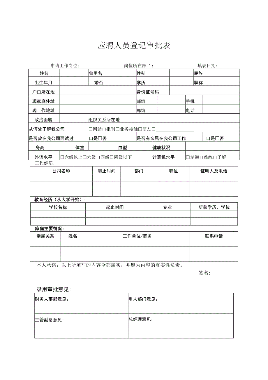 应聘人员登记审批表.docx_第1页