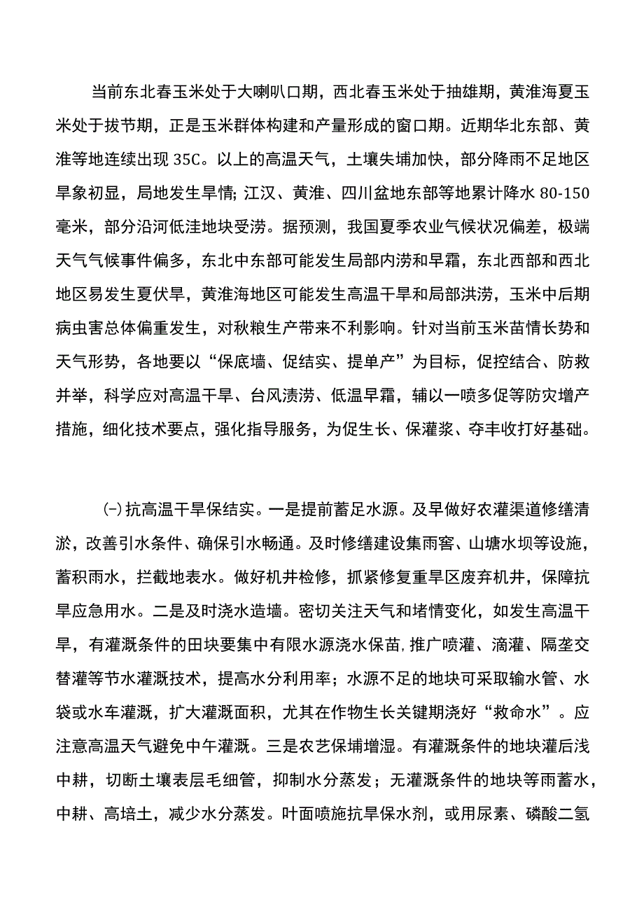 集团公司玉米中后期防灾减灾促生长技术指导意见.docx_第2页