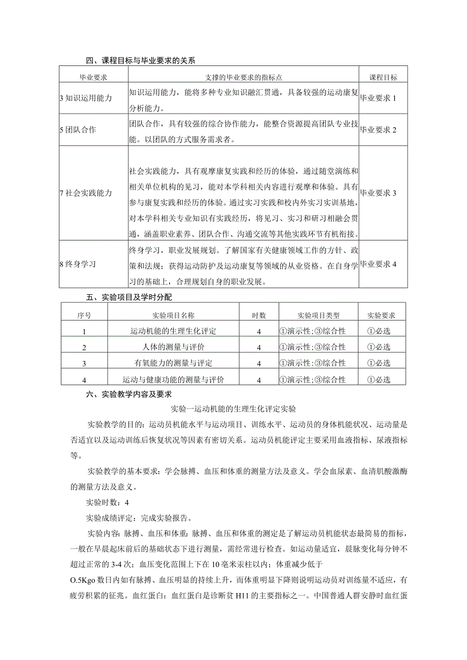 运动康复专业《运动机能评定》教学大纲.docx_第2页