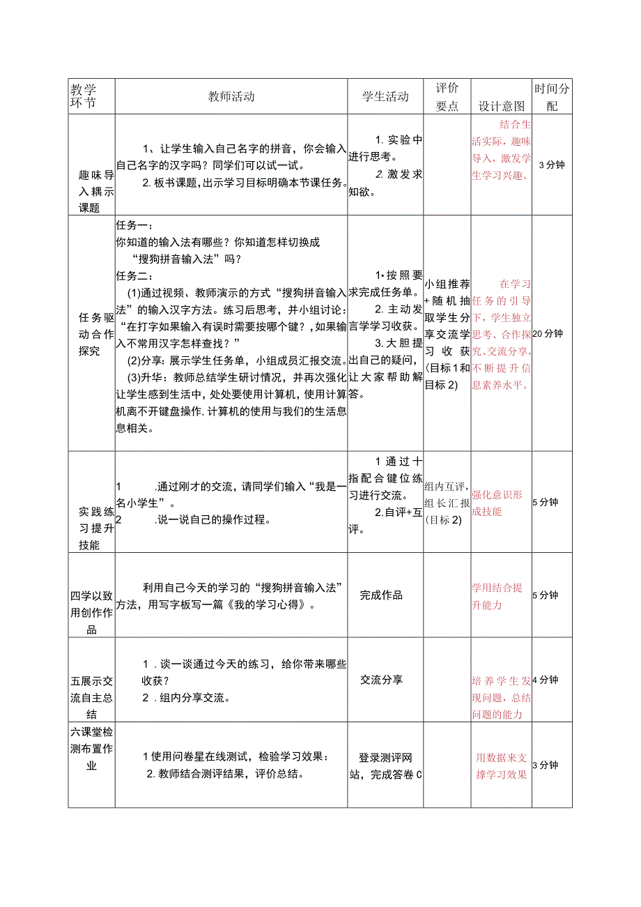 河南大学版信息技术三上 第7课 展示自己我能行 教案（表格式）.docx_第2页