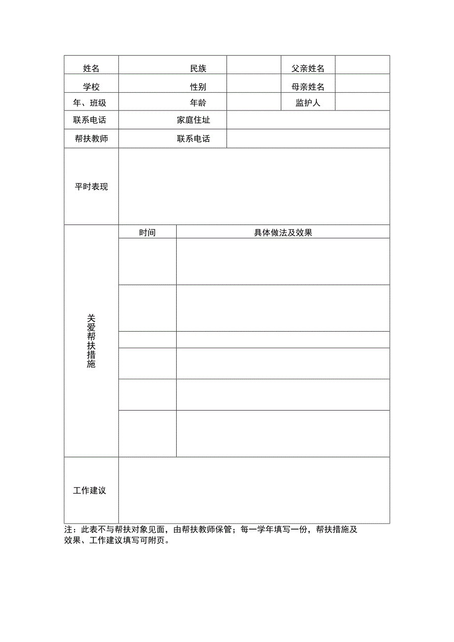 海南省建档立卡贫困家庭学生关爱帮扶登记表.docx_第2页