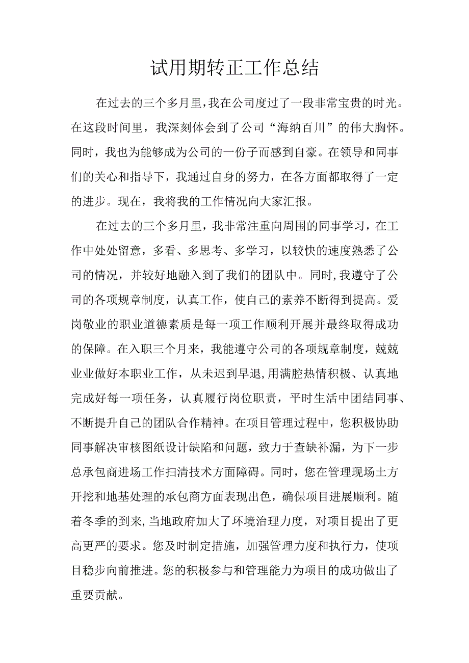 试用期转正工作总结.docx_第1页