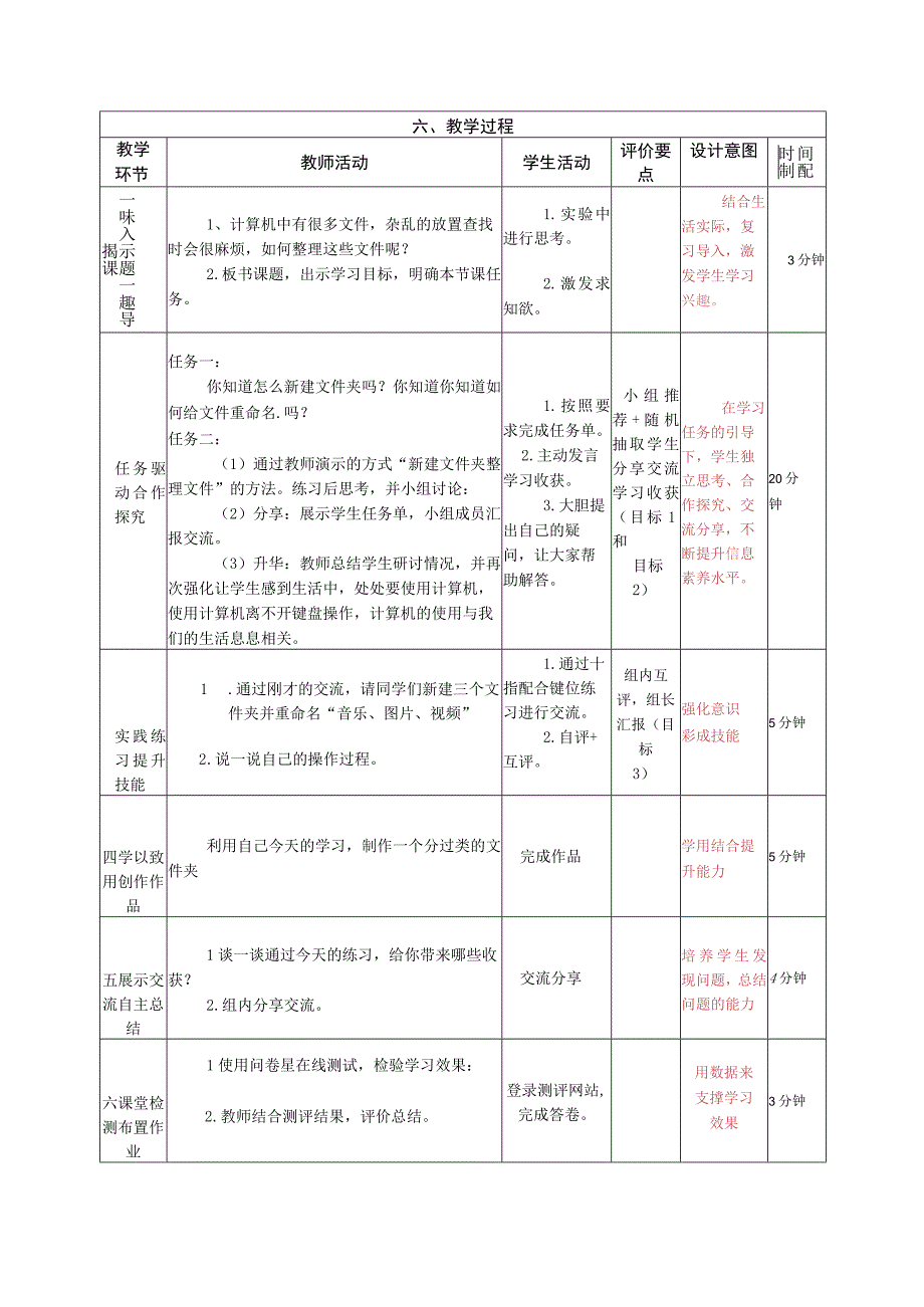 河南大学版信息技术三上 第11课 整理文件的秘密 教学设计（表格式）.docx_第2页