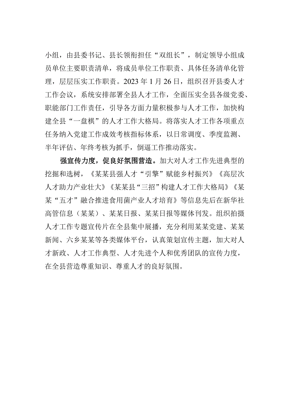 某某县“五强五促”推动人才工作高质量发展经验交流材料.docx_第3页