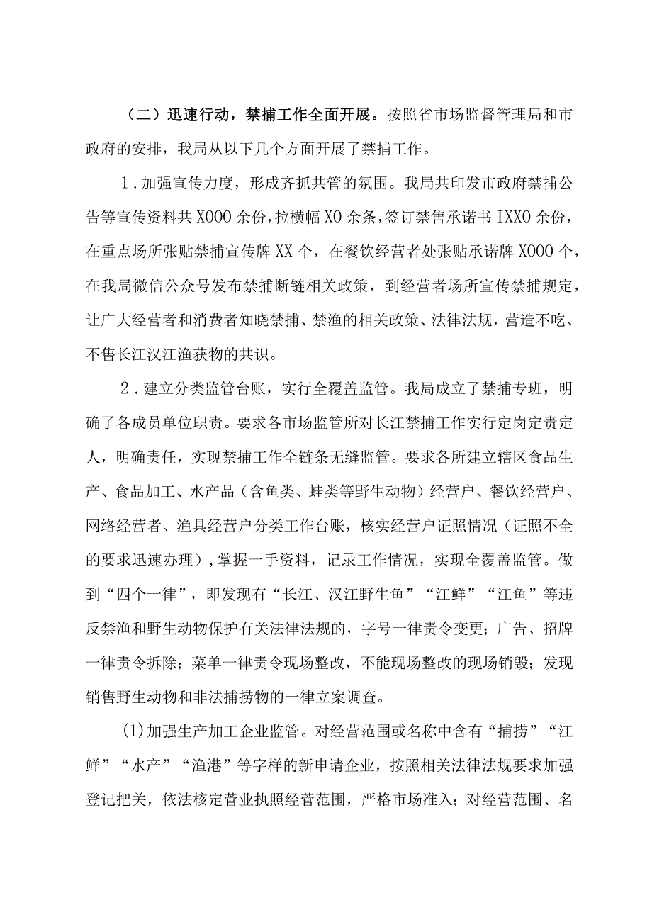 XX市市场监管局2023年长江禁捕工作情况.docx_第2页