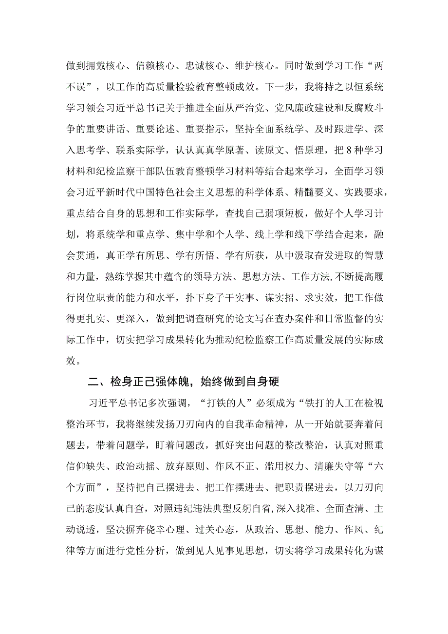 2023纪检监察干部在打铁必须自身硬专题研讨会上的发言材料范文精选三篇.docx_第2页